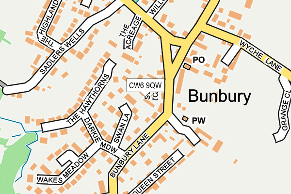 CW6 9QW map - OS OpenMap – Local (Ordnance Survey)