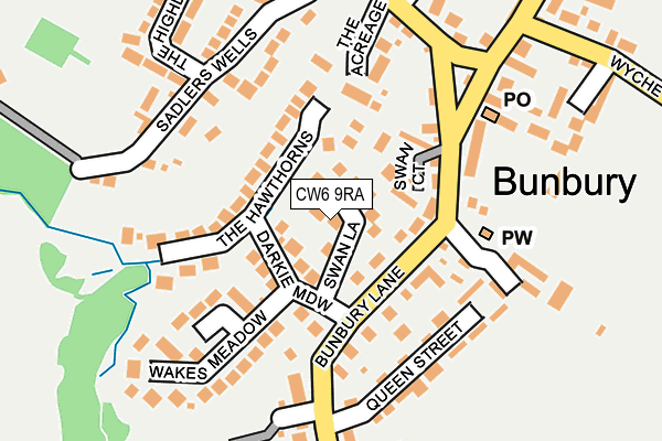 CW6 9RA map - OS OpenMap – Local (Ordnance Survey)