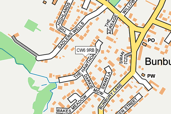 CW6 9RB map - OS OpenMap – Local (Ordnance Survey)