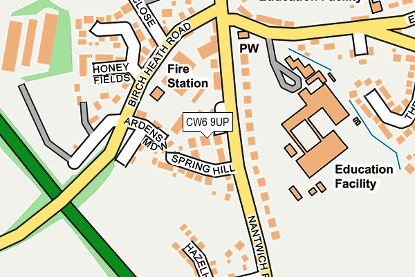 CW6 9UP map - OS OpenMap – Local (Ordnance Survey)