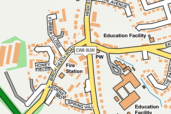 CW6 9UW map - OS OpenMap – Local (Ordnance Survey)