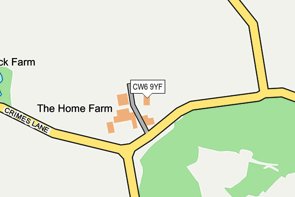 CW6 9YF map - OS OpenMap – Local (Ordnance Survey)