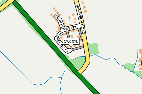 CW6 9YL map - OS OpenMap – Local (Ordnance Survey)