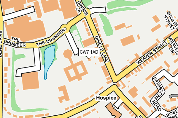 CW7 1AD map - OS OpenMap – Local (Ordnance Survey)