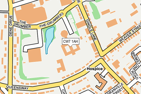 CW7 1AH map - OS OpenMap – Local (Ordnance Survey)