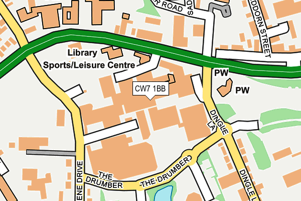 CW7 1BB map - OS OpenMap – Local (Ordnance Survey)