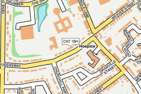 CW7 1BH map - OS OpenMap – Local (Ordnance Survey)