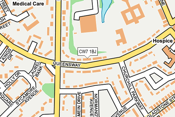 CW7 1BJ map - OS OpenMap – Local (Ordnance Survey)