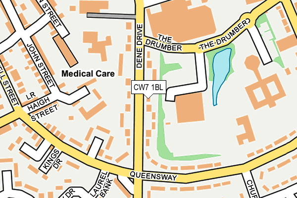 CW7 1BL map - OS OpenMap – Local (Ordnance Survey)