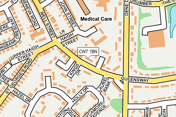 CW7 1BN map - OS OpenMap – Local (Ordnance Survey)