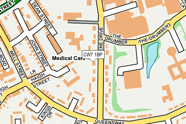 CW7 1BP map - OS OpenMap – Local (Ordnance Survey)