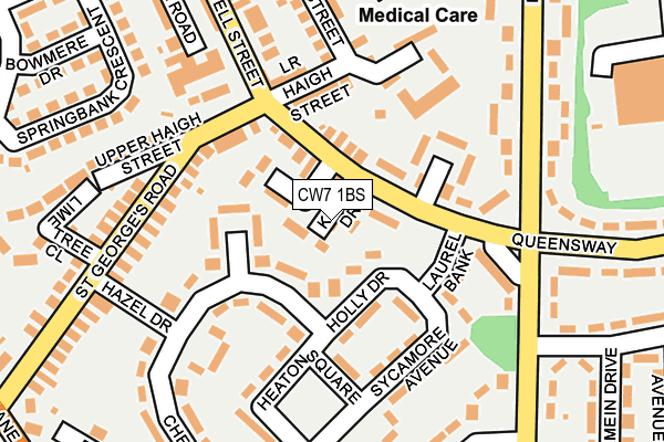 CW7 1BS map - OS OpenMap – Local (Ordnance Survey)