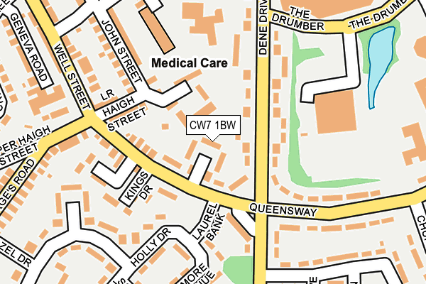 CW7 1BW map - OS OpenMap – Local (Ordnance Survey)