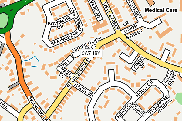 CW7 1BY map - OS OpenMap – Local (Ordnance Survey)