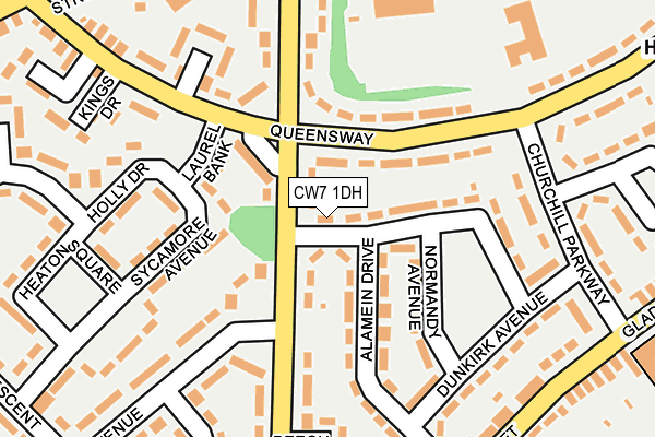 CW7 1DH map - OS OpenMap – Local (Ordnance Survey)