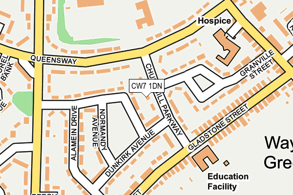 CW7 1DN map - OS OpenMap – Local (Ordnance Survey)