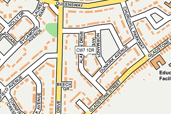 CW7 1DR map - OS OpenMap – Local (Ordnance Survey)