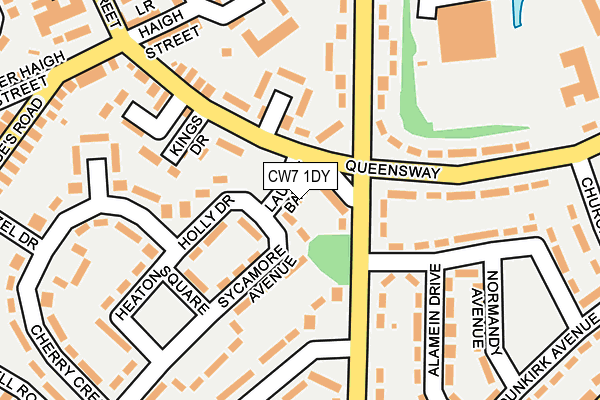 CW7 1DY map - OS OpenMap – Local (Ordnance Survey)