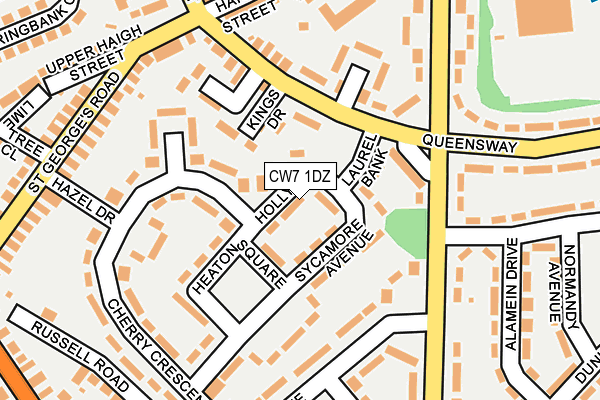 CW7 1DZ map - OS OpenMap – Local (Ordnance Survey)