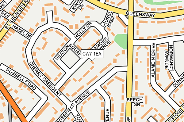 CW7 1EA map - OS OpenMap – Local (Ordnance Survey)