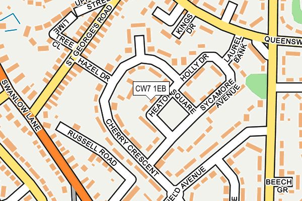 CW7 1EB map - OS OpenMap – Local (Ordnance Survey)