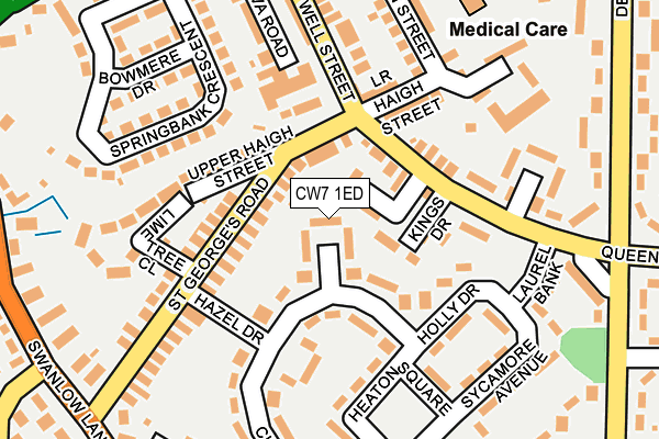 CW7 1ED map - OS OpenMap – Local (Ordnance Survey)