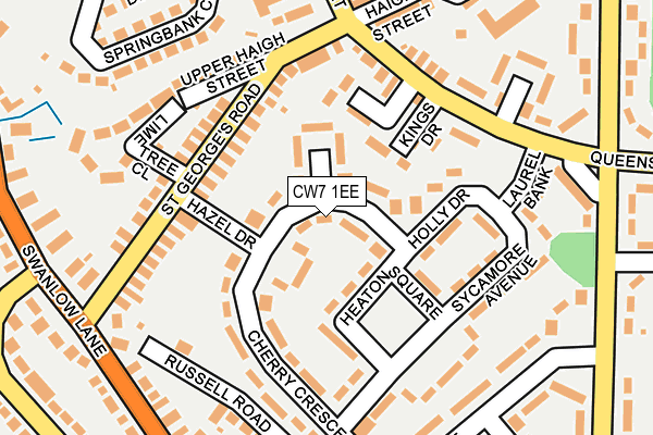 CW7 1EE map - OS OpenMap – Local (Ordnance Survey)