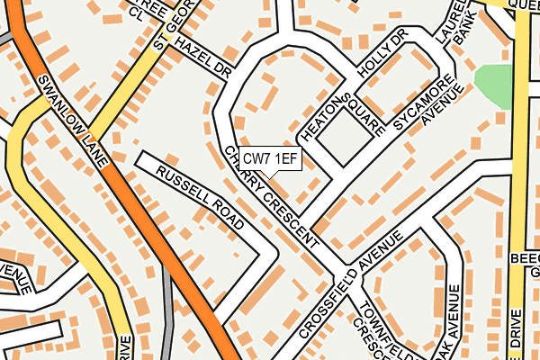 CW7 1EF map - OS OpenMap – Local (Ordnance Survey)
