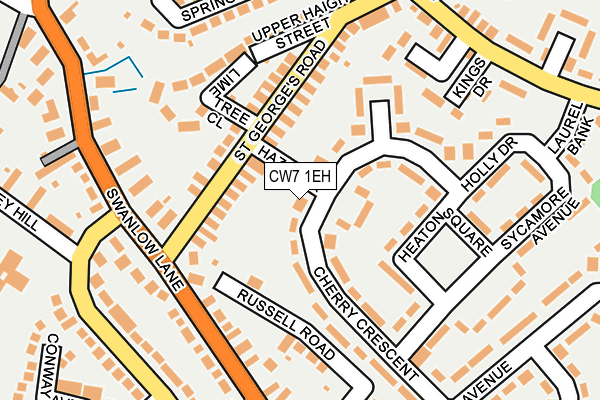 CW7 1EH map - OS OpenMap – Local (Ordnance Survey)