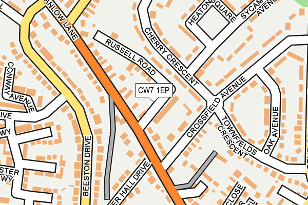 CW7 1EP map - OS OpenMap – Local (Ordnance Survey)