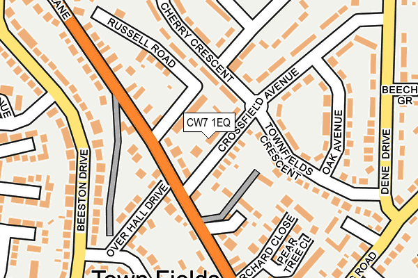 CW7 1EQ map - OS OpenMap – Local (Ordnance Survey)