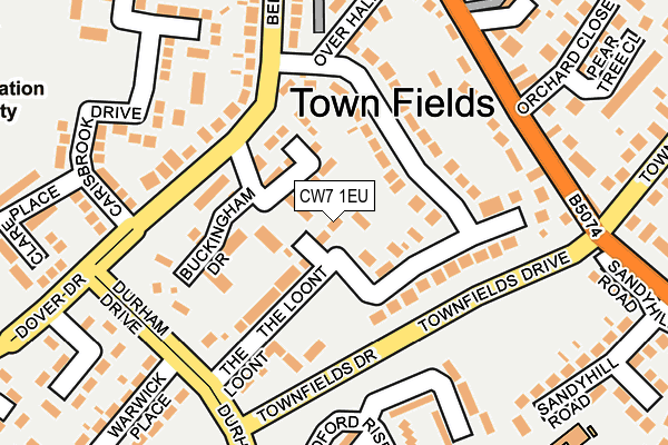 CW7 1EU map - OS OpenMap – Local (Ordnance Survey)