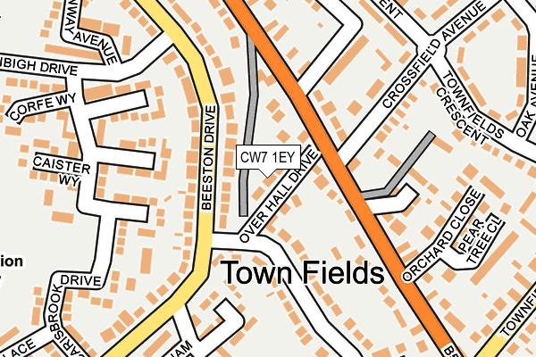 CW7 1EY map - OS OpenMap – Local (Ordnance Survey)