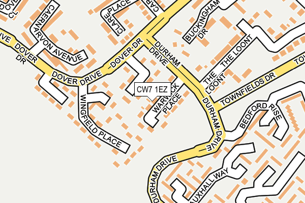 CW7 1EZ map - OS OpenMap – Local (Ordnance Survey)