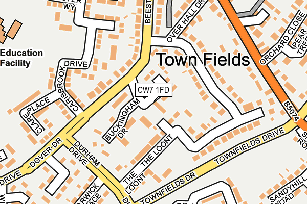 CW7 1FD map - OS OpenMap – Local (Ordnance Survey)