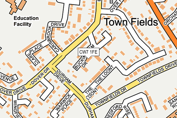 CW7 1FE map - OS OpenMap – Local (Ordnance Survey)