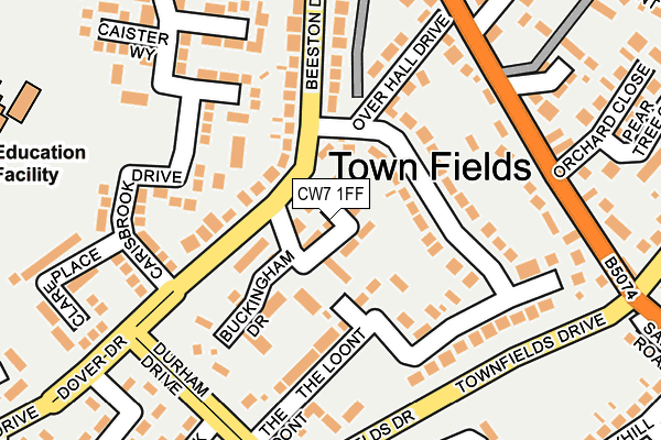 CW7 1FF map - OS OpenMap – Local (Ordnance Survey)