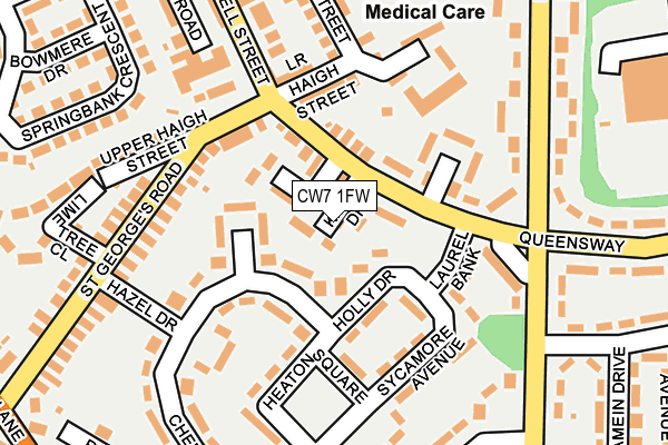 CW7 1FW map - OS OpenMap – Local (Ordnance Survey)