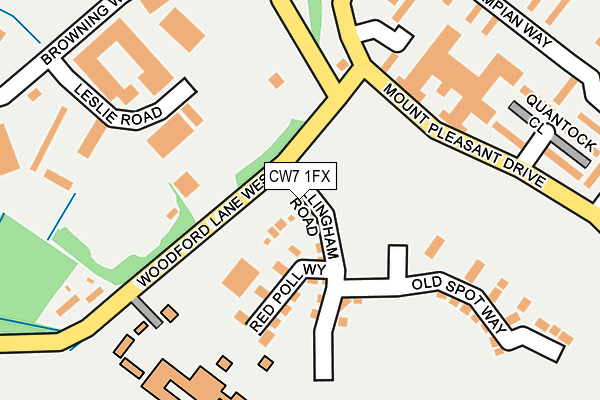 CW7 1FX map - OS OpenMap – Local (Ordnance Survey)