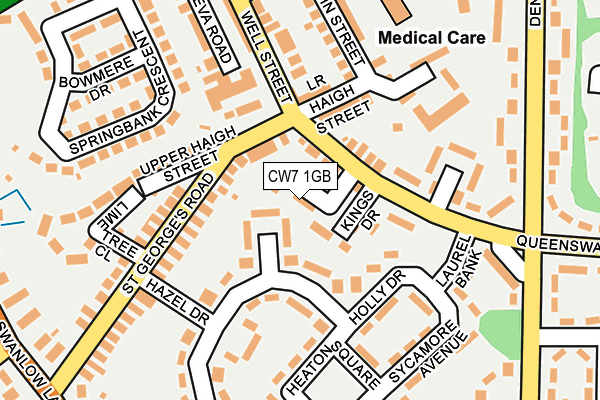 CW7 1GB map - OS OpenMap – Local (Ordnance Survey)