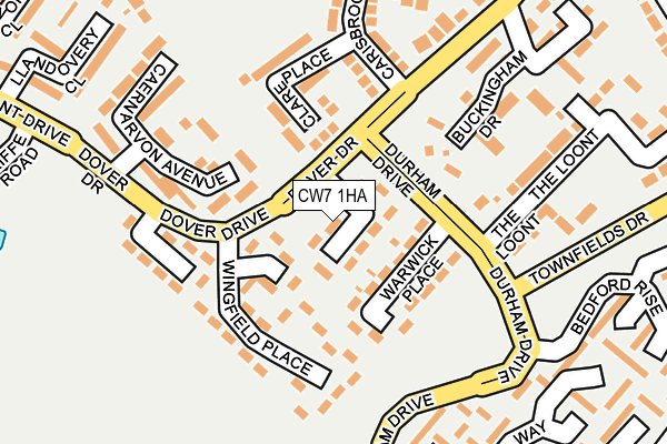 CW7 1HA map - OS OpenMap – Local (Ordnance Survey)