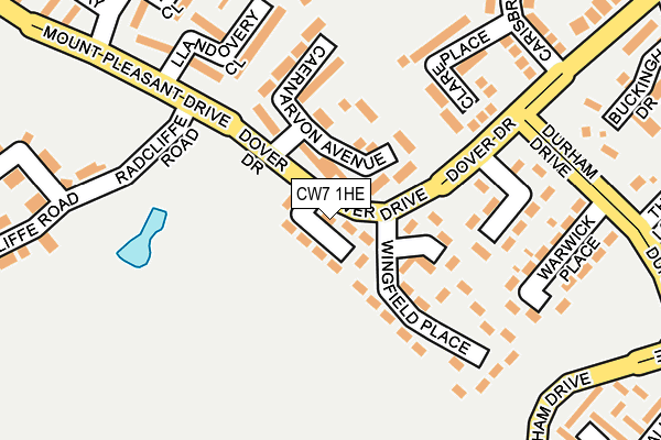 CW7 1HE map - OS OpenMap – Local (Ordnance Survey)