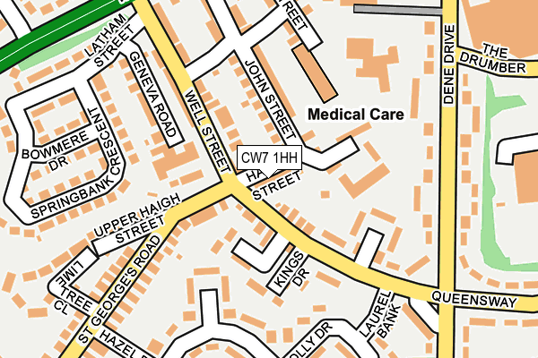 CW7 1HH map - OS OpenMap – Local (Ordnance Survey)