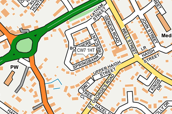 CW7 1HT map - OS OpenMap – Local (Ordnance Survey)