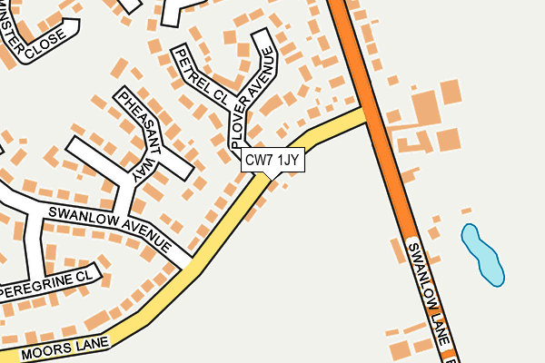 CW7 1JY map - OS OpenMap – Local (Ordnance Survey)