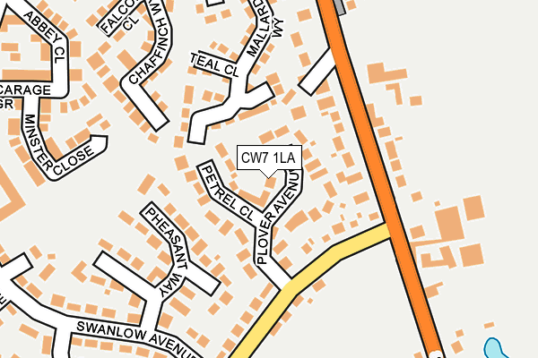 CW7 1LA map - OS OpenMap – Local (Ordnance Survey)
