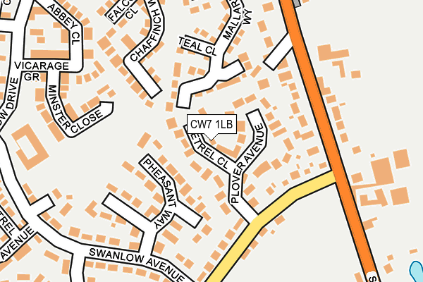 CW7 1LB map - OS OpenMap – Local (Ordnance Survey)
