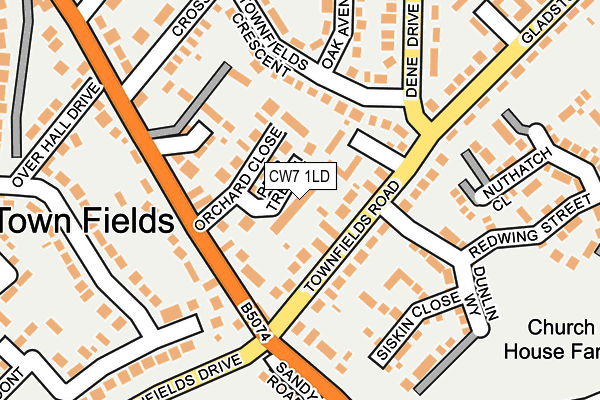 CW7 1LD map - OS OpenMap – Local (Ordnance Survey)