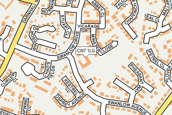CW7 1LG map - OS OpenMap – Local (Ordnance Survey)