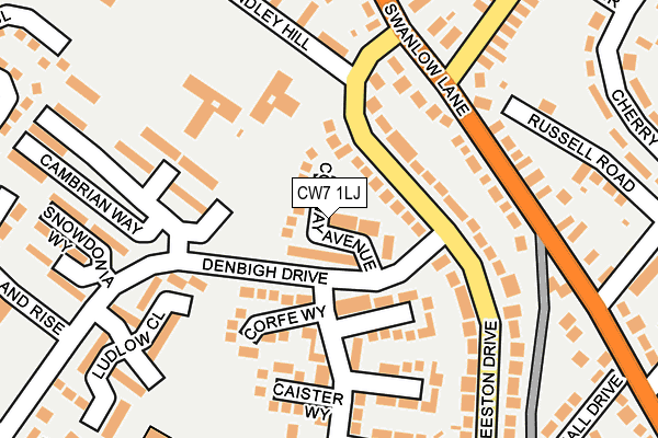 CW7 1LJ map - OS OpenMap – Local (Ordnance Survey)